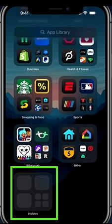Scroll down and tap on the folder named Hidden&nbsp;