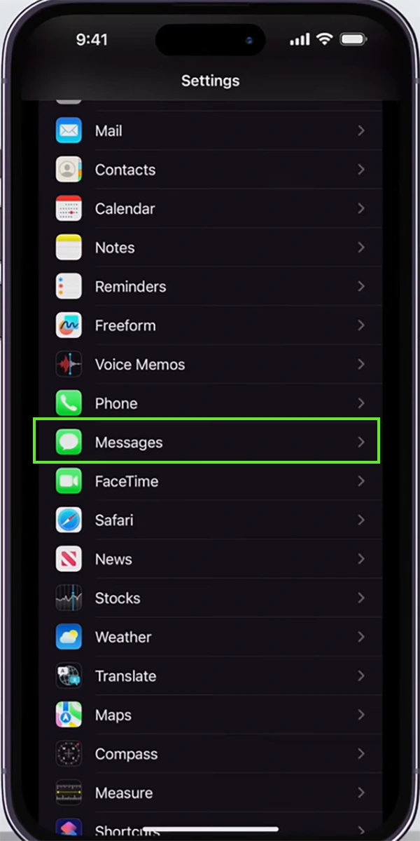 Tap on Messages&nbsp;