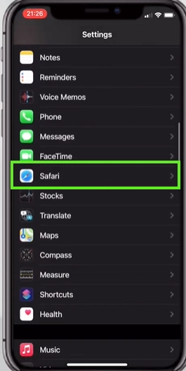 Tap on the Safari app