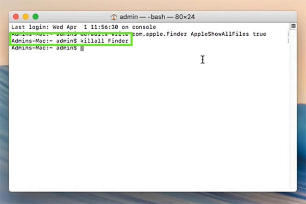 Then type the code “ KillAll Finder”&nbsp;