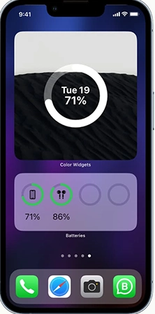Battery in Batteries widget.