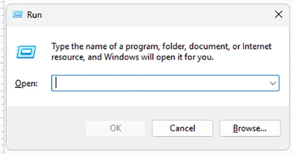 Click Windows + R.