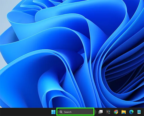 Click on Windows search.