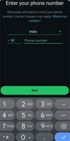 Enter your contact number and verify using OTP
