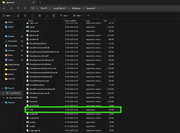 Find cmd.exe.