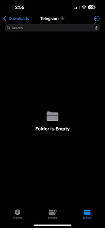 Here you can see saved photos, videos, and text messages.