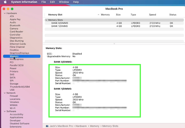 Here you cann see the RAM speed