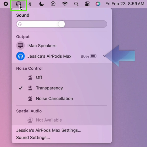 Open Control Center.