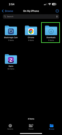 Open Downloads