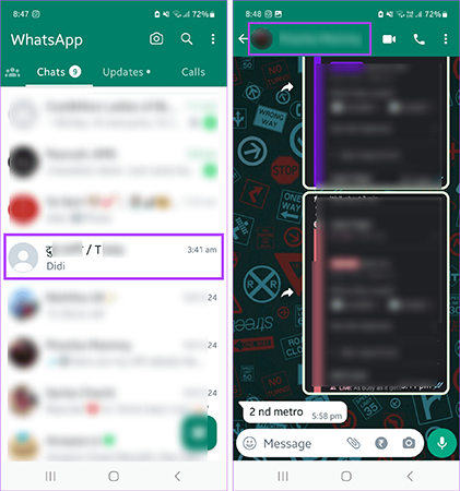 Open the chat where the image was sentt