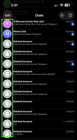 Open the chat where you deleted the messages
