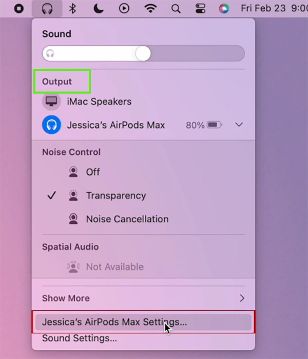 Open your output pop-up.
