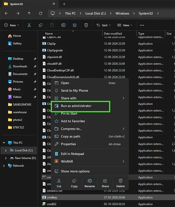 Right-click and run as administrator