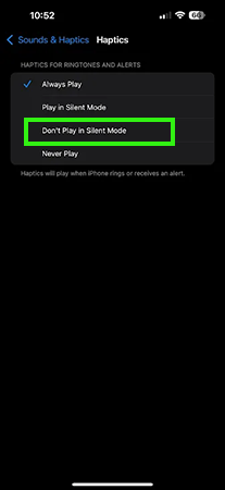 Select don’t play in silent mode.