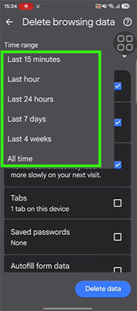 Select your desired time range&nbsp;
