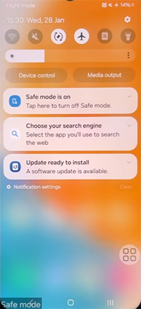 Slide down and open the notification center