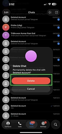 Tap Delete