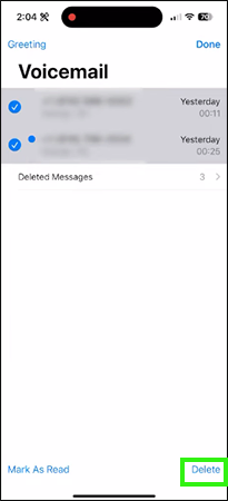 Tap Delete