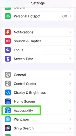 Tap on Accessibility.