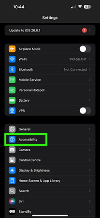 Tap on Accessibility.