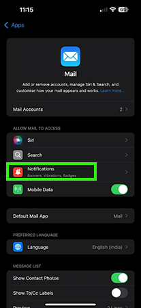 Tap on Notification.