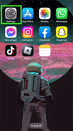 Tap on Settings