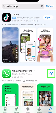 Tap on the download icon