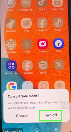 Turn off Safe Mode