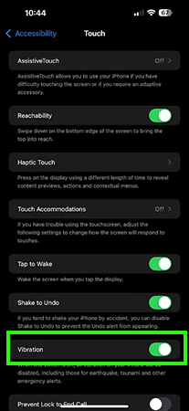 Turn off vibration.