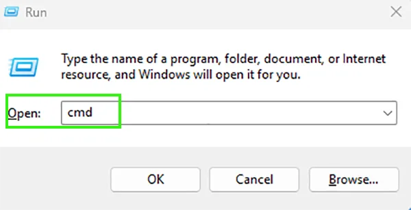 Type CMD