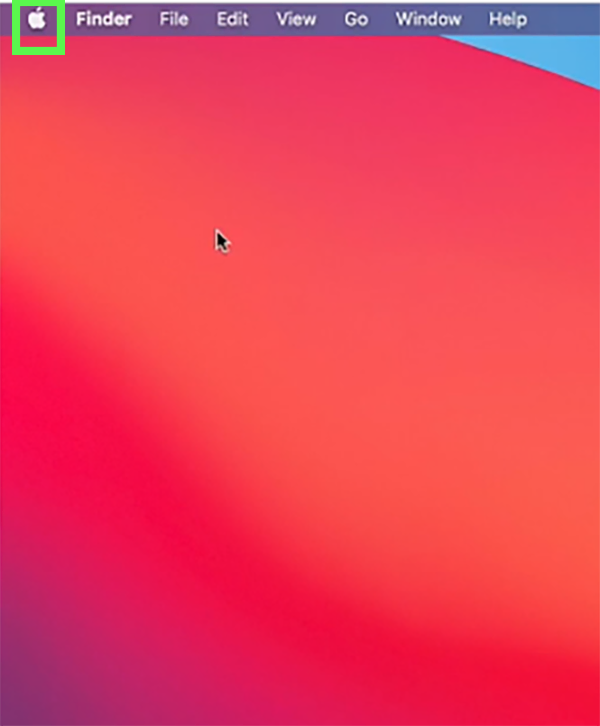 click on the Apple logo.