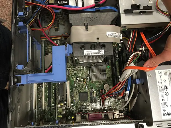 computer motherboard inside