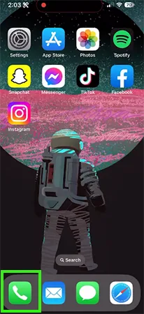 open Phone app