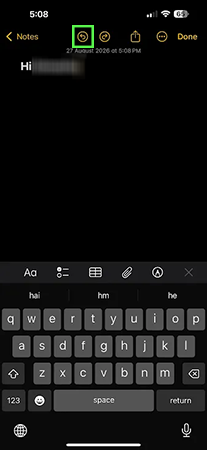 press the undo icon