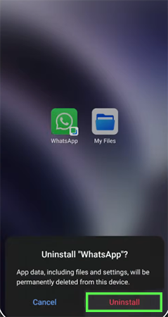 tap on Uninstall