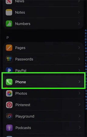 tap on the Phone app