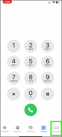 tap on voicemail.