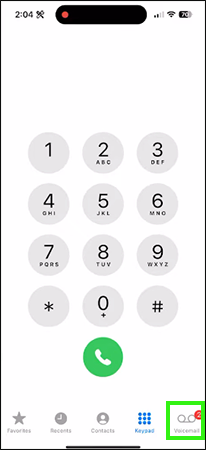 tap on voicemail