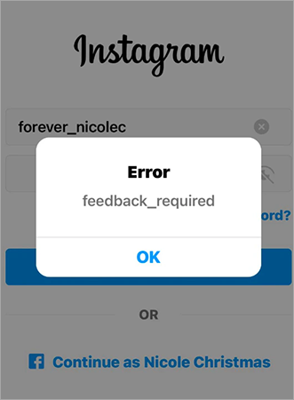 technical issue on Instagram server