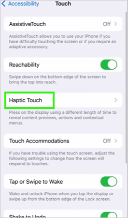 Adjust Haptic Touch.