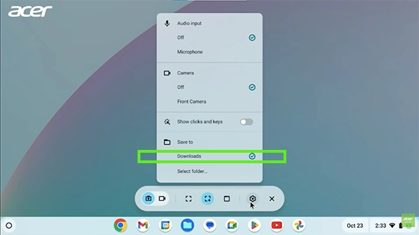 By default, all your screen recordings get saved in the Downloads folder