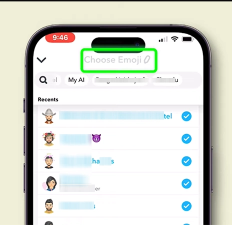Choose an emoji it could be random or based on the category of selected users