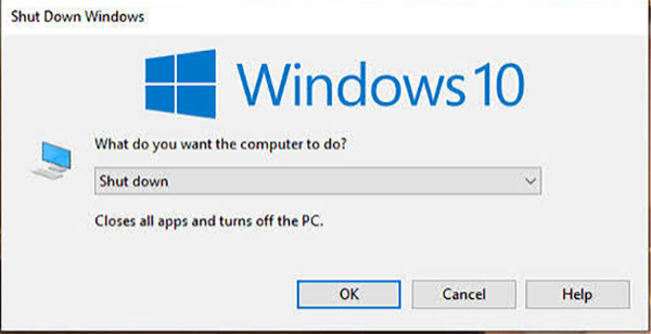 Click Alt + F4