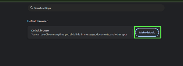 Click Make default