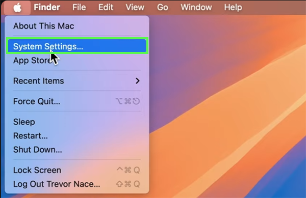 Click System Settings.