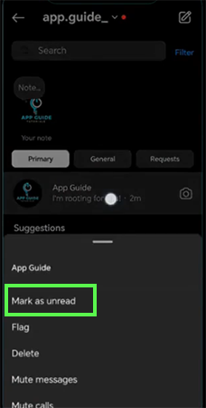 Click on Mark as Unread