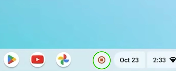 Click on it to stop recording when you are done.
