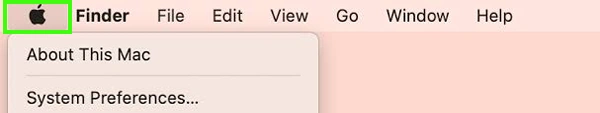 Click on the Apple menu