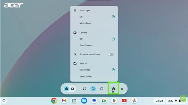 Click on the Settings icon.