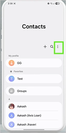 Click on the three dots